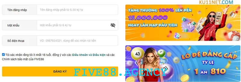 hoàn tất đăng ký Five88